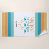 Einfache Sonnenschutzwellen Personalisiert Strandtuch (Vorderseite)