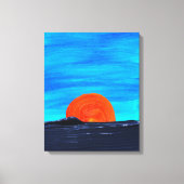 Einfache Sonnenuntergänge in Blau und Orange Art Leinwanddruck (Vorderseite)