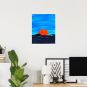 Einfache Sonnenuntergänge in Blau und Orange Art Poster (Heimbüro)