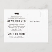 Einfache, sonnige Kuh, wir haben neue Adressversch Ankündigungspostkarte (Rückseite)