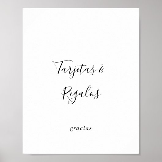 Einfache spanische Tarjetas und Regalos-Zeichen Poster (Vorne)