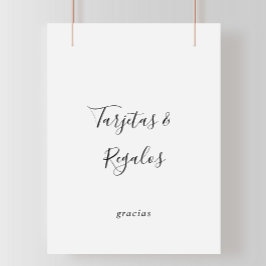 Einfache spanische Tarjetas und Regalos-Zeichen Poster