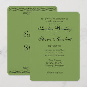 Einfache Spargel-grüne Hochzeitskarten Einladung