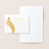 Einfache Spende Danke für Frauen Hand mit Münzen Folienkarte (Anzeige)