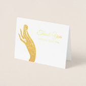 Einfache Spende Danke für Frauen Hand mit Münzen Folienkarte (Vorderseite)