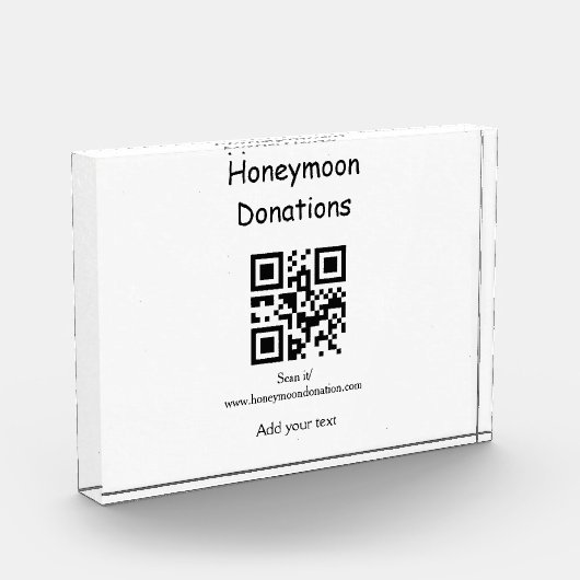 Einfache Spenden für Hochzeitsreise q r Kabeljau Fotoblock (Links)