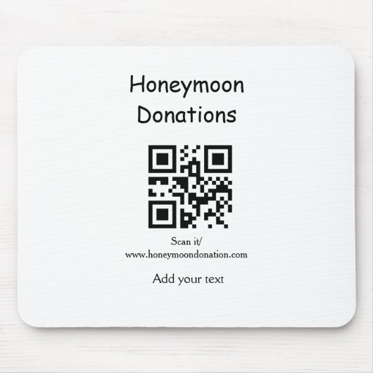 Einfache Spenden für Hochzeitsreise q r Kabeljau Mousepad (Vorne)