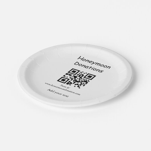 Einfache Spenden für Hochzeitsreise q r Kabeljau Pappteller (Schrägansicht)