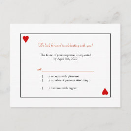 Einfache Spielkarten für RSVP Einladungspostkarte