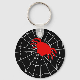 Einfache Spinne in einem Netz Keychain Schlüsselanhänger