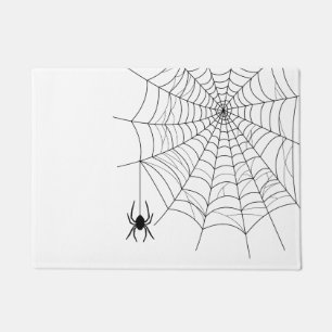 Einfache Spinne mit Spinnennetz Spinnwebe Hallowee Fußmatte