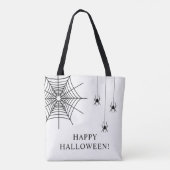 Einfache Spinnen und Spiderweb Happy Halloween Tasche (Rückseite)