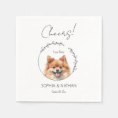 Einfache Spitz Dog Wedding Cocktail Napkins Serviette (Vorderseite)