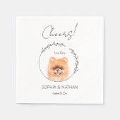 Einfache Spitz Dog Wedding Cocktail Napkins Serviette (Vorderseite)