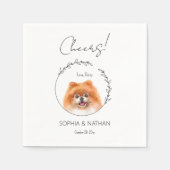 Einfache Spitz Dog Wedding Cocktail Napkins Serviette (Vorderseite)