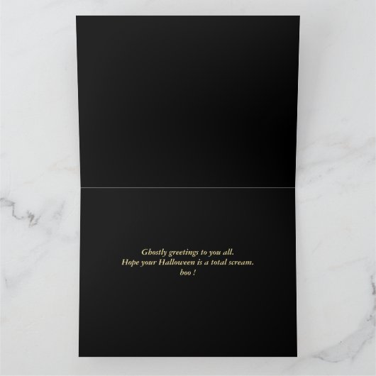 Einfache Spooky Familie glücklich Halloween Pumpki Karte (Innenseite)