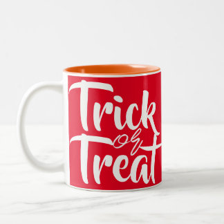 Einfache Spooky Trick oder Treat Halloween Familie Zweifarbige Tasse