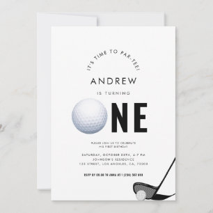 Einfache Sportanlagen Par-T-Shirt Golf 1. Geburtst Einladung