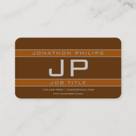 Einfache Sporty Brown & Gray Geometric Visitenkarte