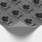 Einfache Spuk Haus-Silhouette und Fledermäuse Hall Geschenkpapier (Ecke)