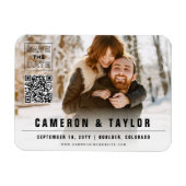 Einfache Square Box Foto Moderner Chic Save the Da Magnet (Horizontal)