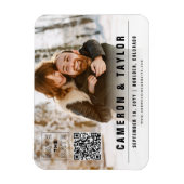 Einfache Square Box Foto Moderner Chic Save the Da Magnet (Vertikal)