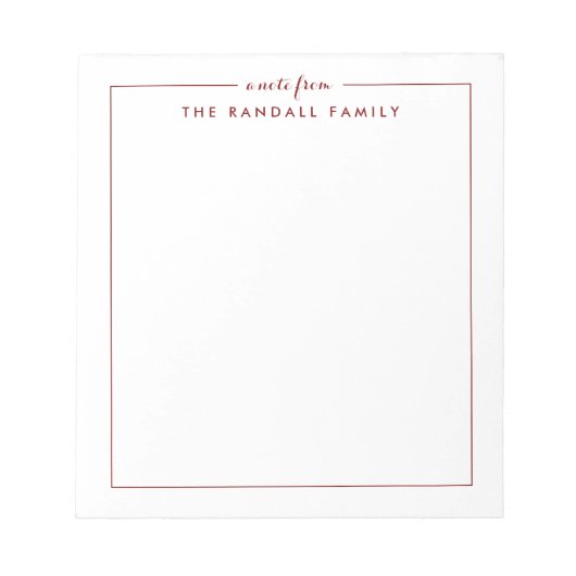 Einfache Square Bridge Personalisiert Notepad Notizblock (Vorderseite)