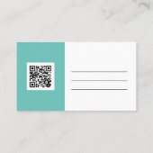 Einfache Square Monongram QR und Name Contact Card Visitenkarte (Rückseite)