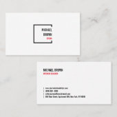 Einfache Square Red Box Modern Visitenkarte (Vorne/Hinten)