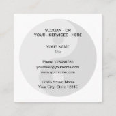 Einfache Square Yang Yang Logo Visitenkartenvorlag Quadratische Visitenkarte (Rückseite)