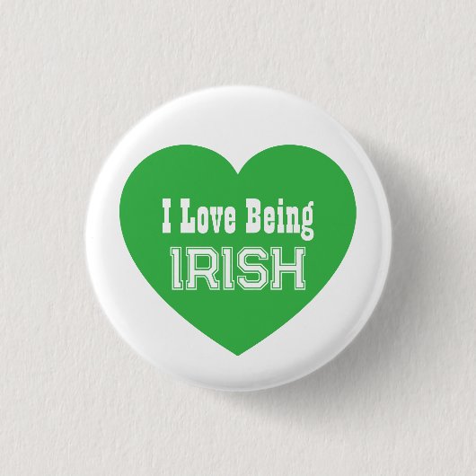 Einfache St. Patrick's Day Green I Liebe ist irisc Button (Vorderseite)