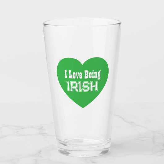 Einfache St. Patrick's Day Green I Liebe ist irisc Glas (Vorderseite)
