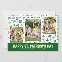 Einfache St. Patricksday Shamrocks Familienfoto