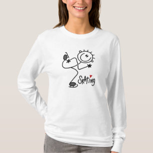 Einfache Stäbchenfigur Eislauf T-Shirts und Gesche
