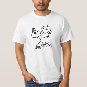 Einfache Stäbchenfigur Eislauf T-Shirts und Gesche