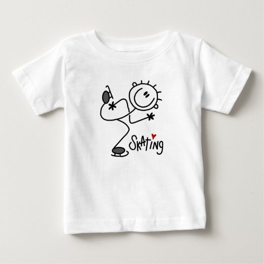 Einfache Stäbchenfigur Eislauf T-Shirts und Gesche (Vorderseite)