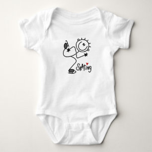 Einfache Stäbchenfigur Eislauf T-Shirts und Gesche