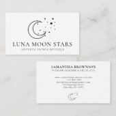 Einfache Standard-Mond-Luna-Sterne Visitenkarte (Vorne/Hinten)