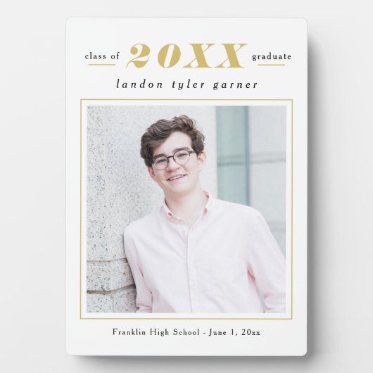 Einfache Stände EDITABLE FARBEN Abschluss Plaque Fotoplatte (Vorderseite)