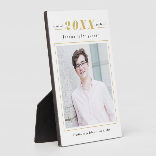 Einfache Stände EDITABLE FARBEN Abschluss Plaque Fotoplatte (Seite)