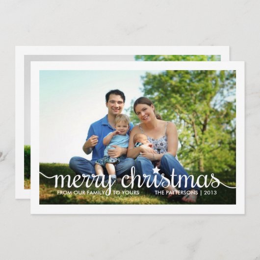 Einfache Star Frohe Weihnachten Zwei-Foto-Urlaubsk (Vorne/Hinten)