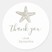 Einfache Starfish Babydusche Danke Runder Aufkleber (Vorderseite)