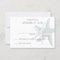Einfache Starfish White Wedding Reply Cards