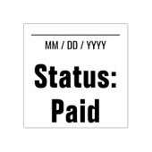 Einfache "Status: Bezahltes" Briefmarke aus Gummi Gummistempel (Prägung)