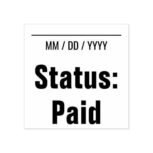 Einfache "Status: Bezahltes" Briefmarke aus Gummi Gummistempel (Prägung)