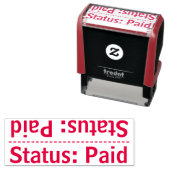 Einfache "Status: Bezahltes" Briefmarke aus Gummi Permastempel (Beispiel)