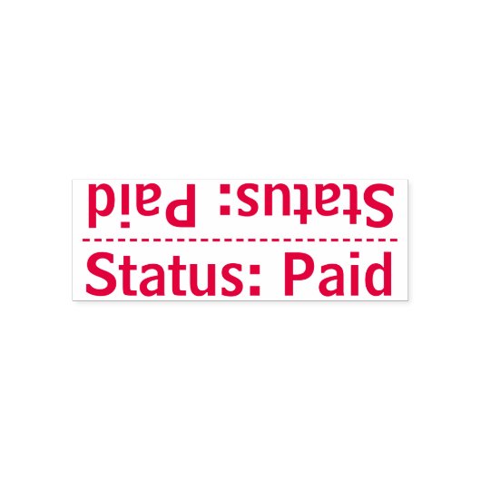 Einfache "Status: Bezahltes" Briefmarke aus Gummi Permastempel (Design)