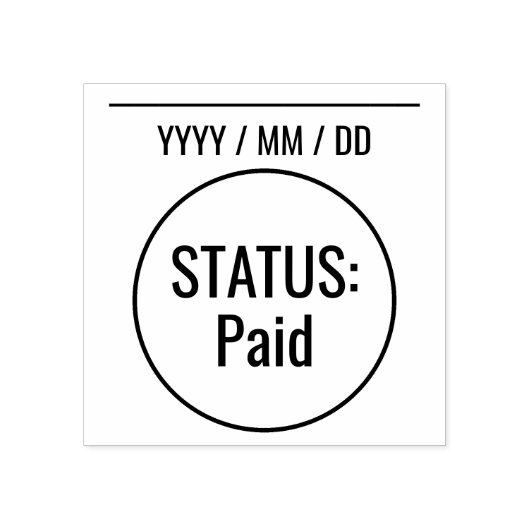 Einfache "STATUS: Bezahlung" Briefmarke aus Kautsc Gummistempel (Prägung)