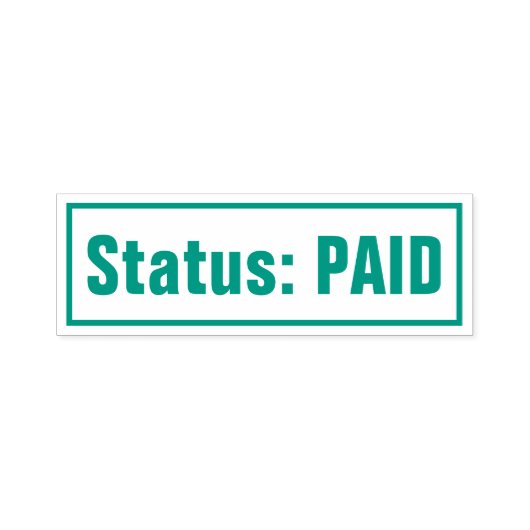 Einfache "Status: ZAHLT" Briefmarke aus Kautschuk Permastempel (Design)