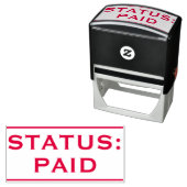 Einfache "STATUS: ZAHLT" Briefmarke aus Kautschuk Permastempel (Beispiel)